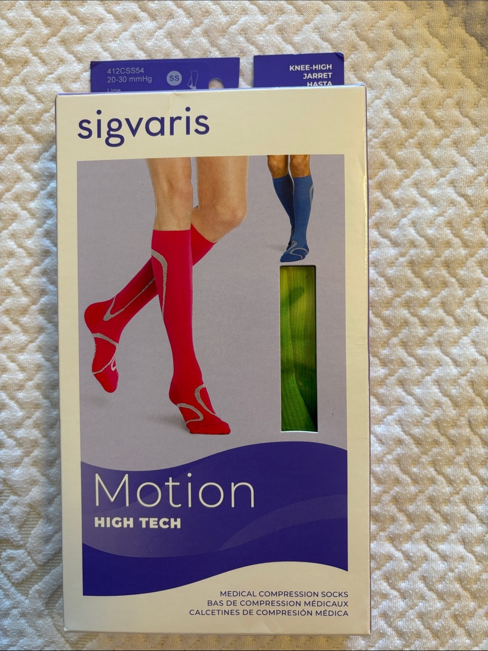 Sigvaris Motion High Tech Knee-High Compression Socks - Lime Green
